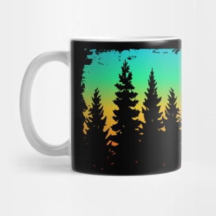 Mysterious Pine Forest Silhouette Print Mug